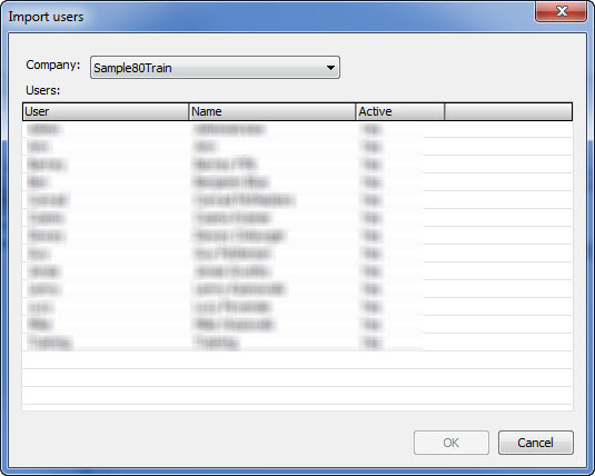 Import Users Window