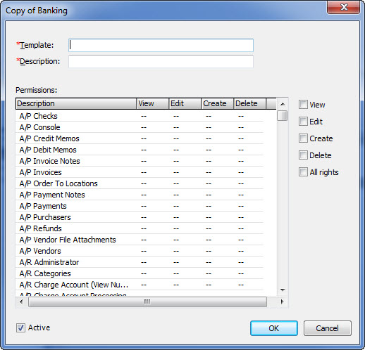 Copy Template Window